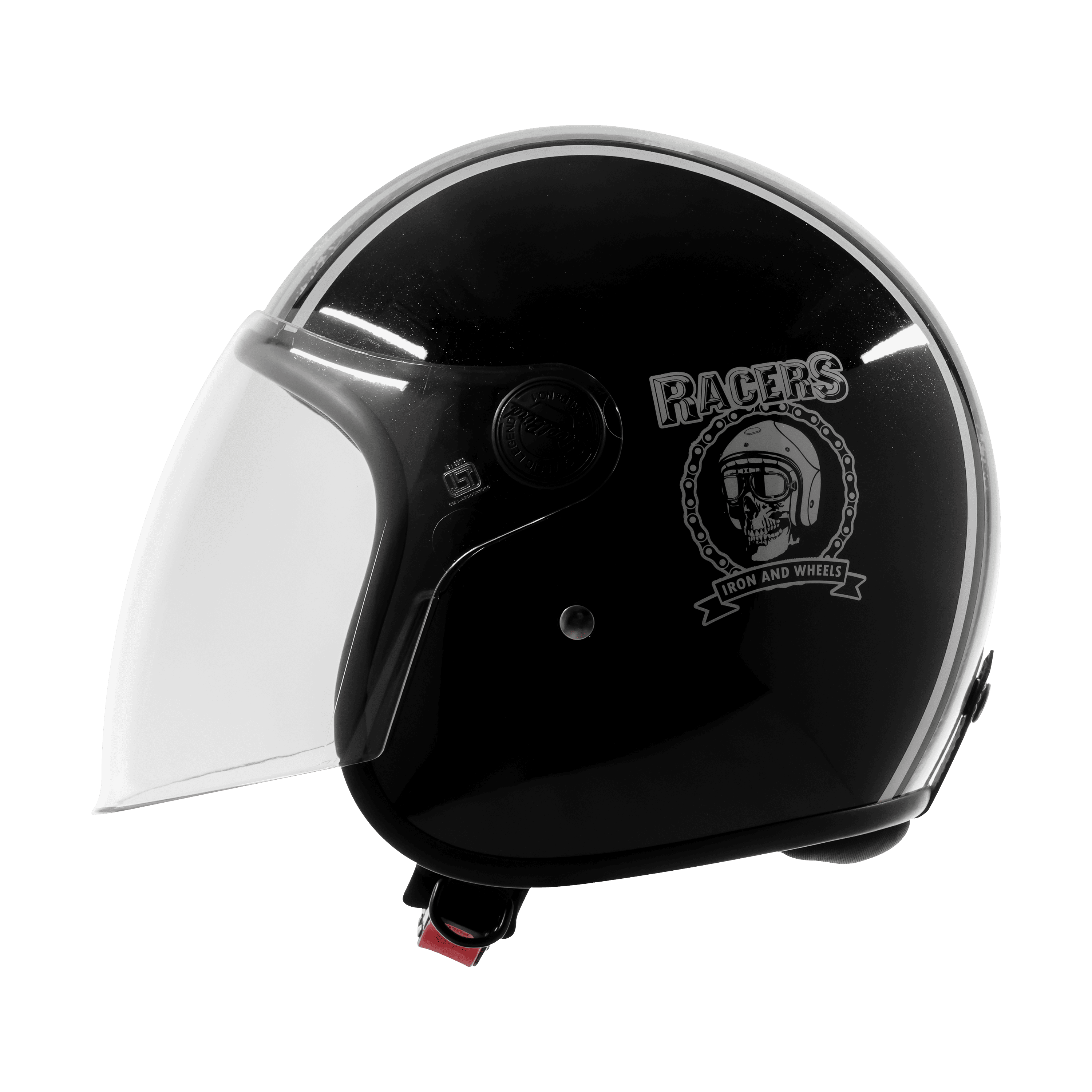 SBH-56 VINTAGE RACERS GLOSSY BLACK WITH GREY